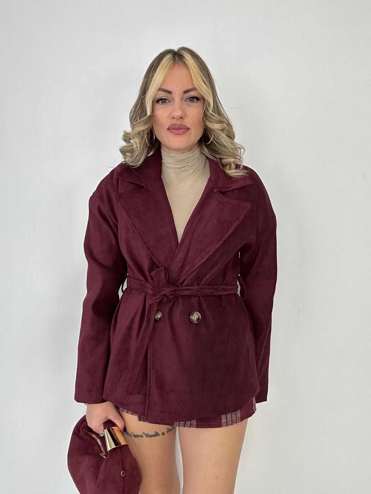 Giacca effetto velluto GI50756 - Bordeaux