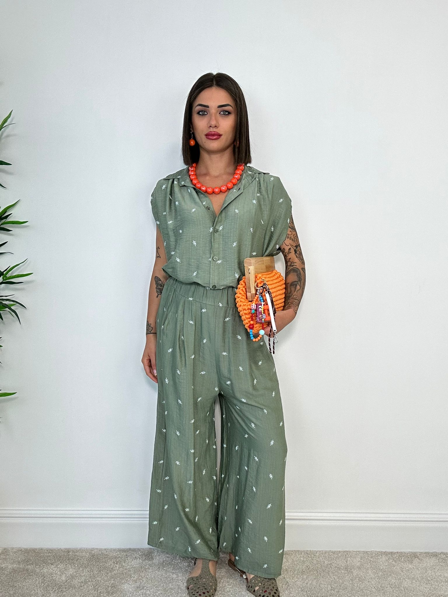 Coordinato Nerano (Camicetta + Pantalone) Verde