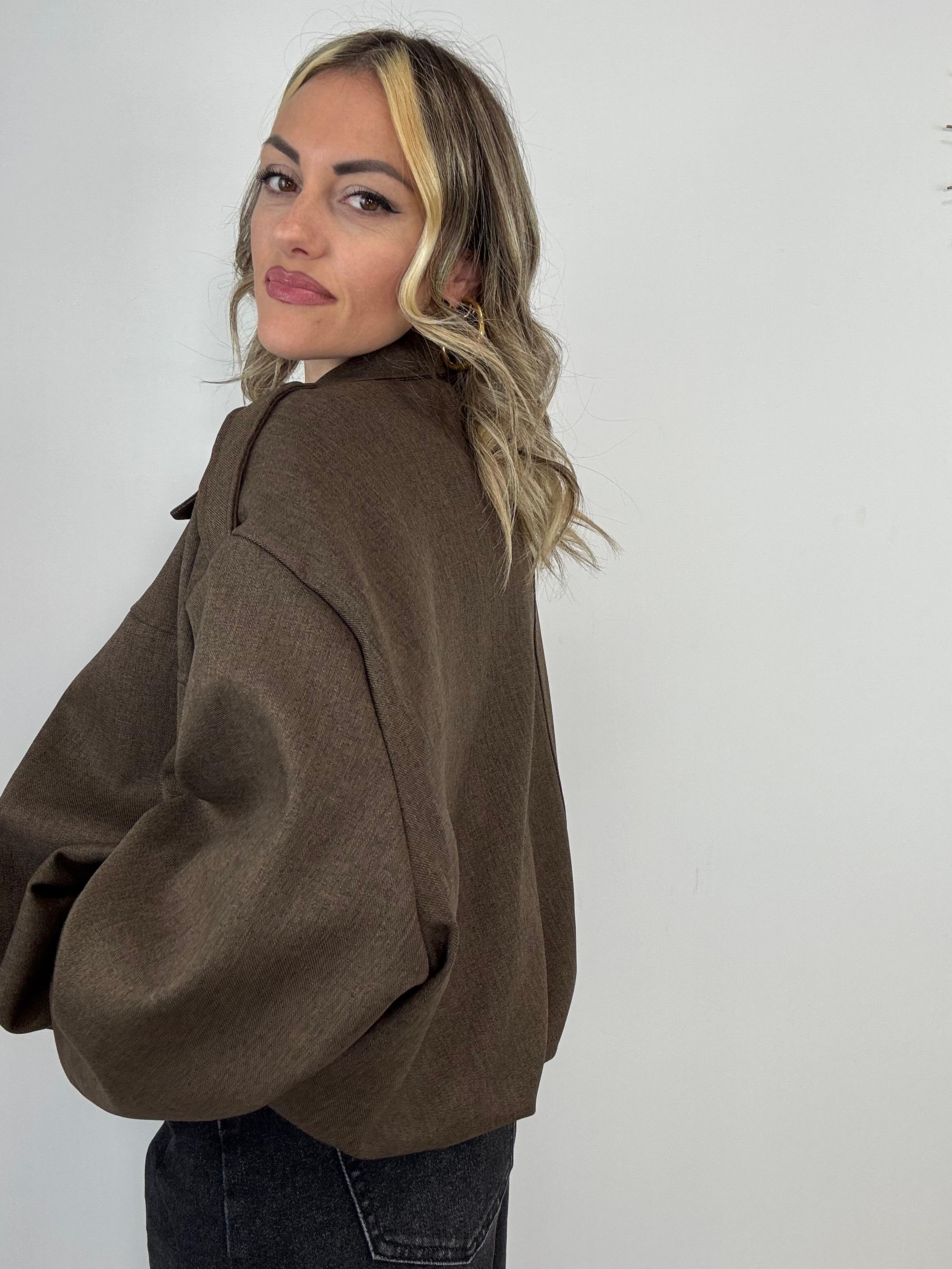 Giubbino Crop M13373 - Marrone