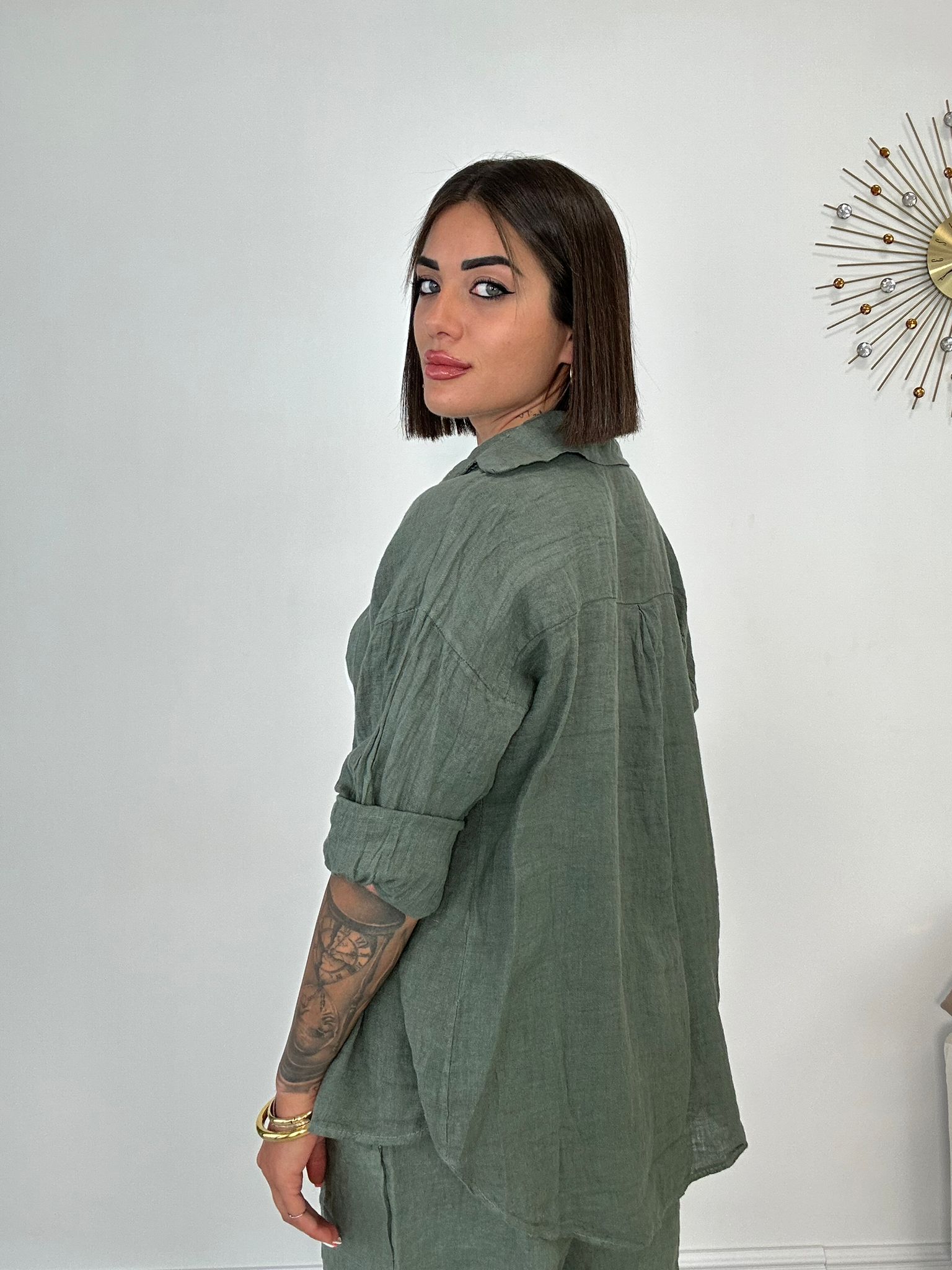 Camicia in Lino - Verde