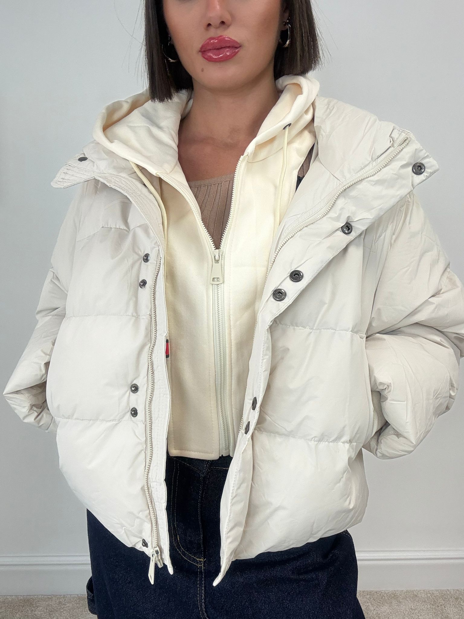 Blouson aviateur de qualité supérieure - Crème