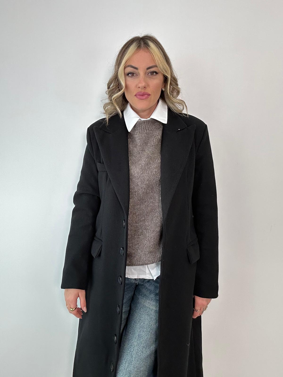 PRE ORDINE - DISPONIBILE DA MERCOLEDI' 5 NOVEMBRE Cappotto lungo 88802 - Nero