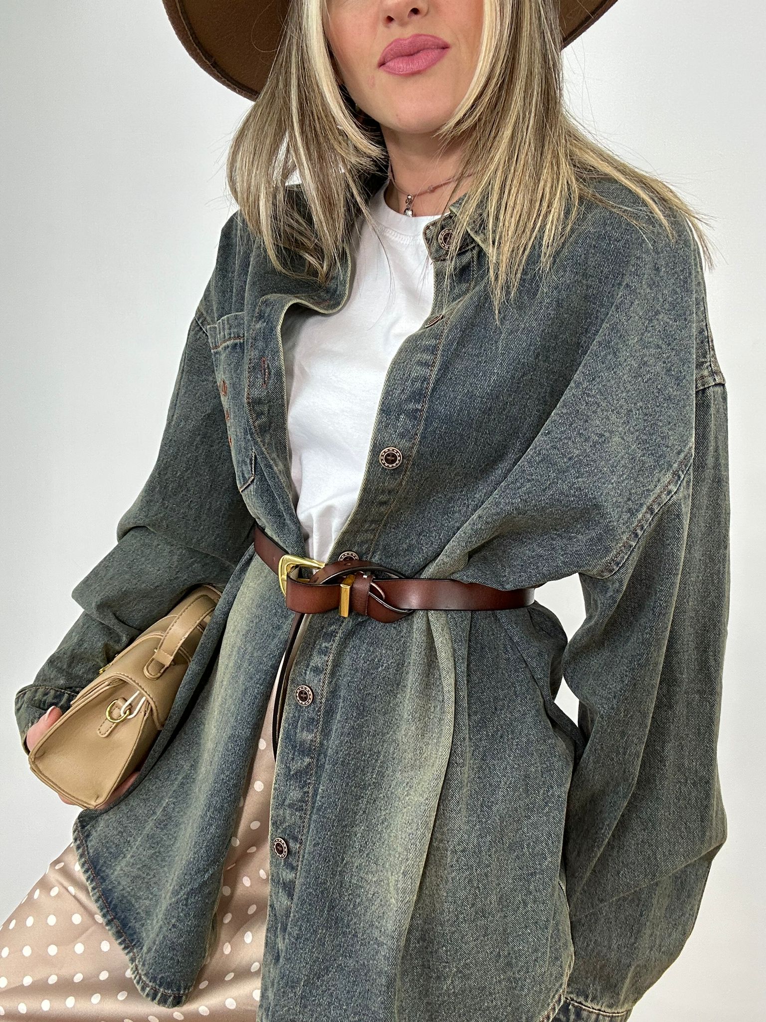 MC926 Maxi-Jeanshemd – Vintage Sandgestrahlt