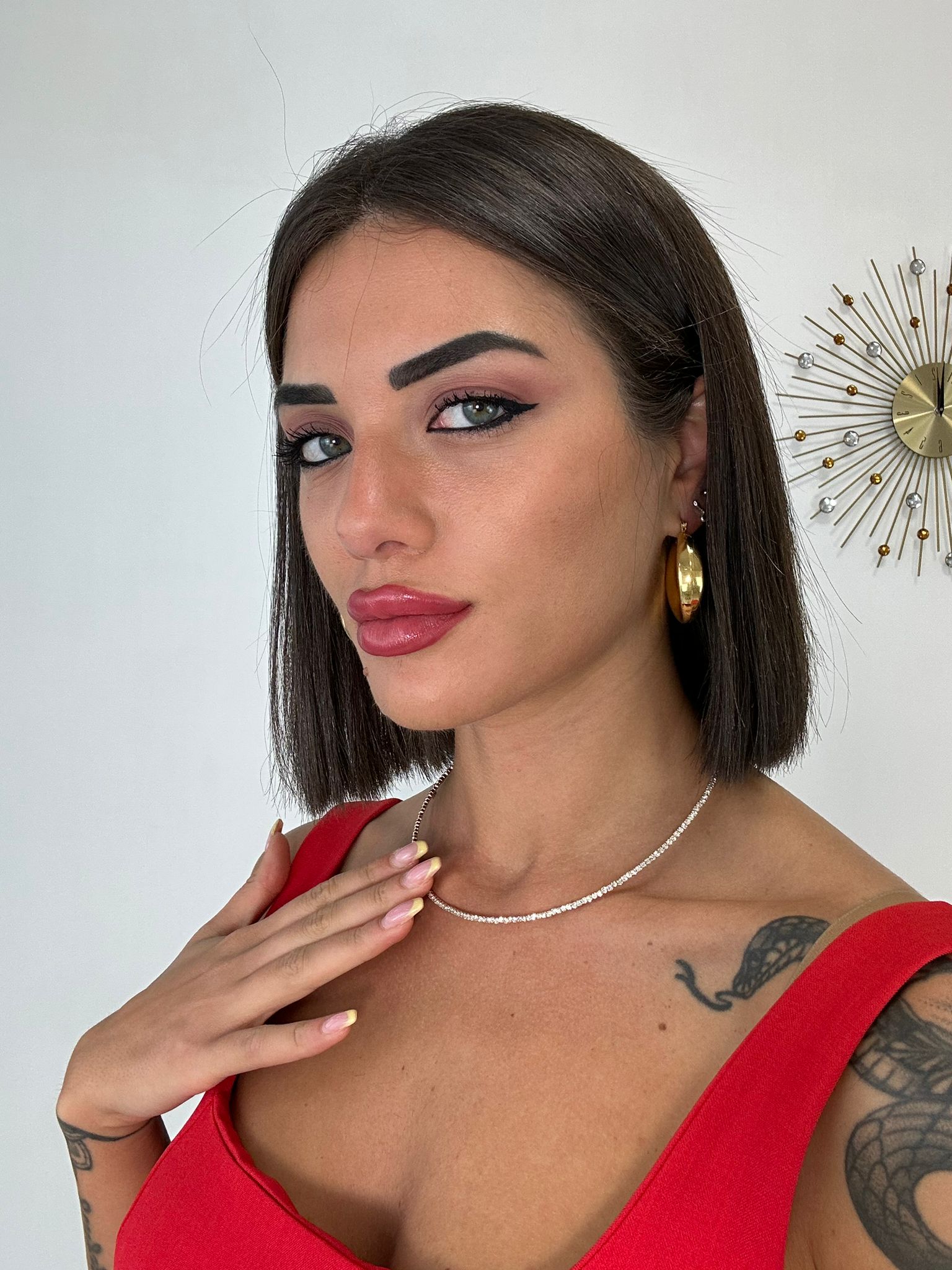 Collana girocollo un filo brillantinato - Oro