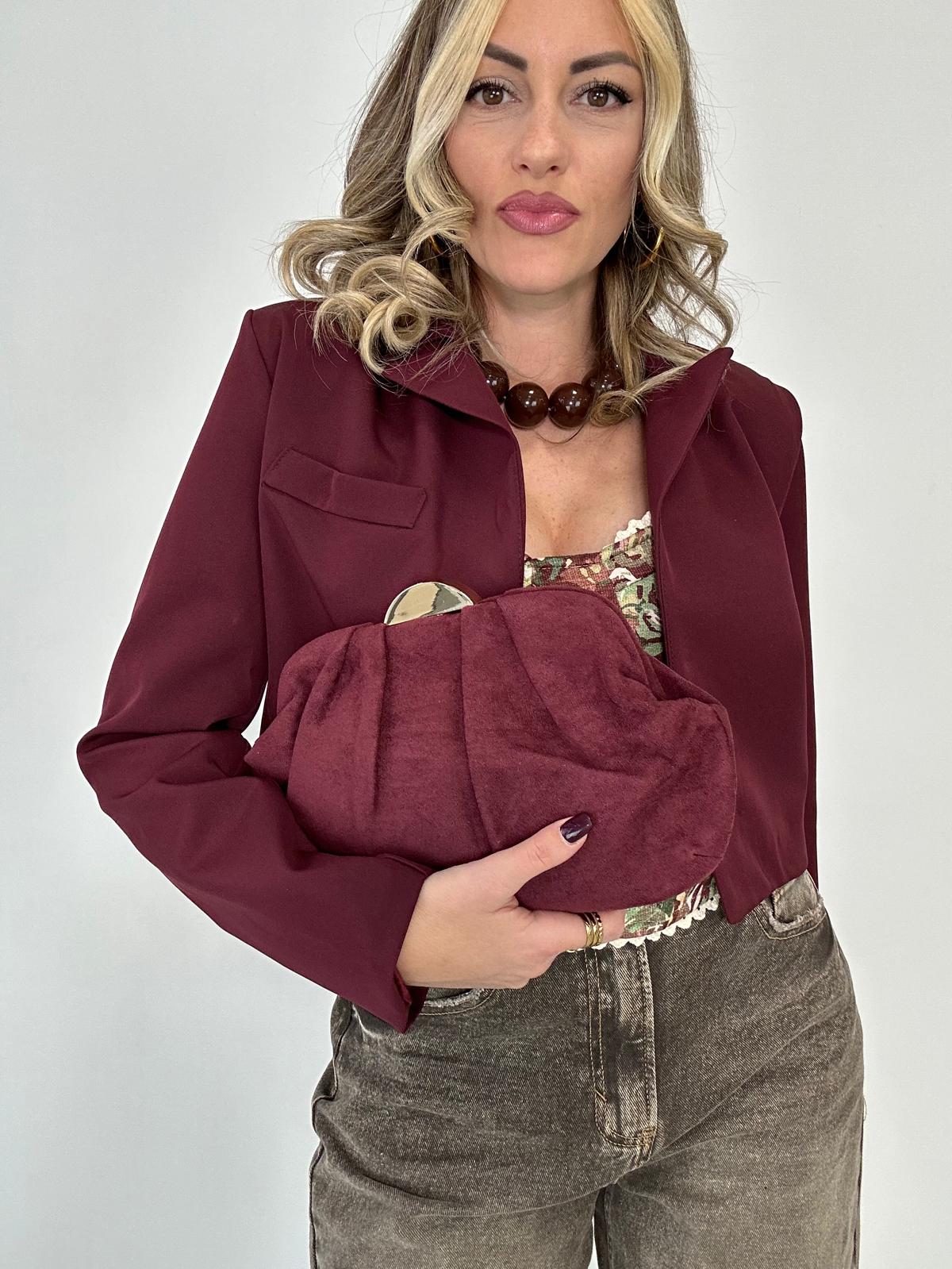 Pochette con gancetto oro - Bordeaux