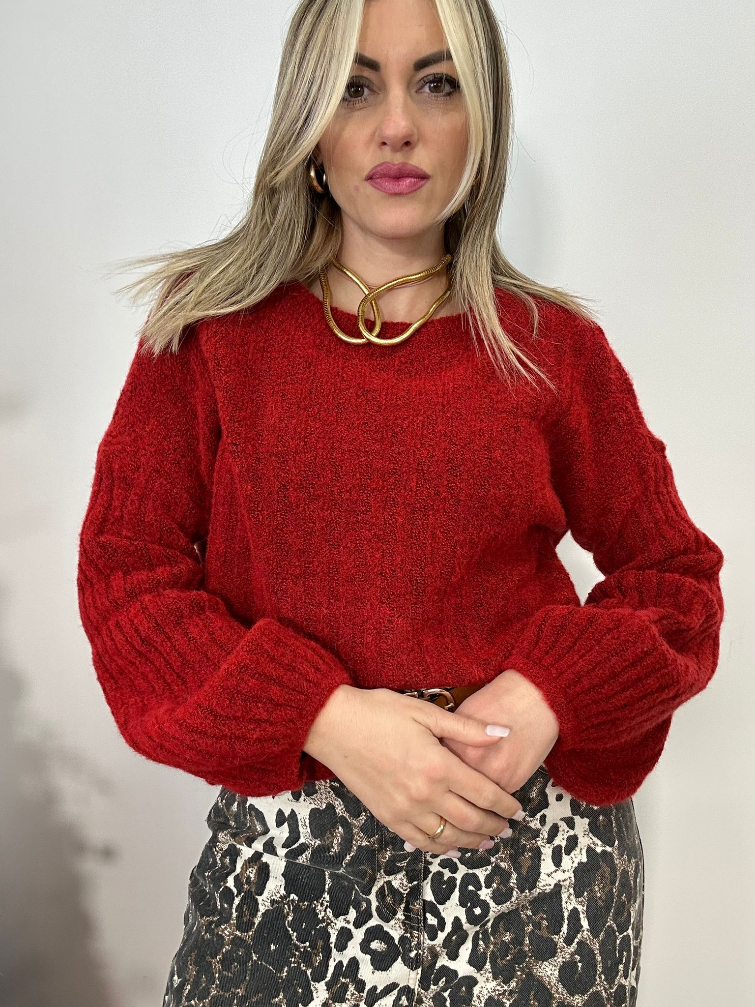 Maglione A3347 - Rosso