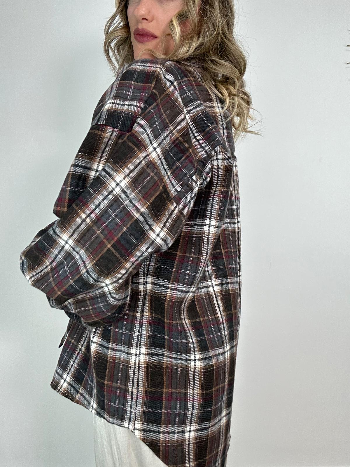 Camicia 24616 - Marrone e Bordeaux