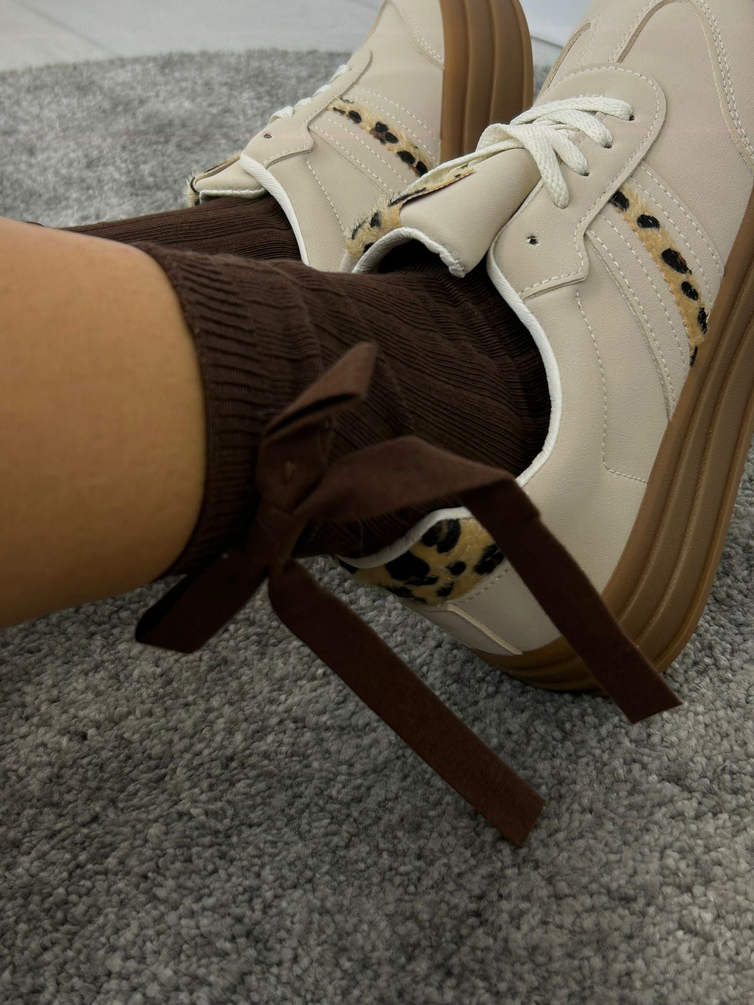 Chaussettes avec noeud - Marron