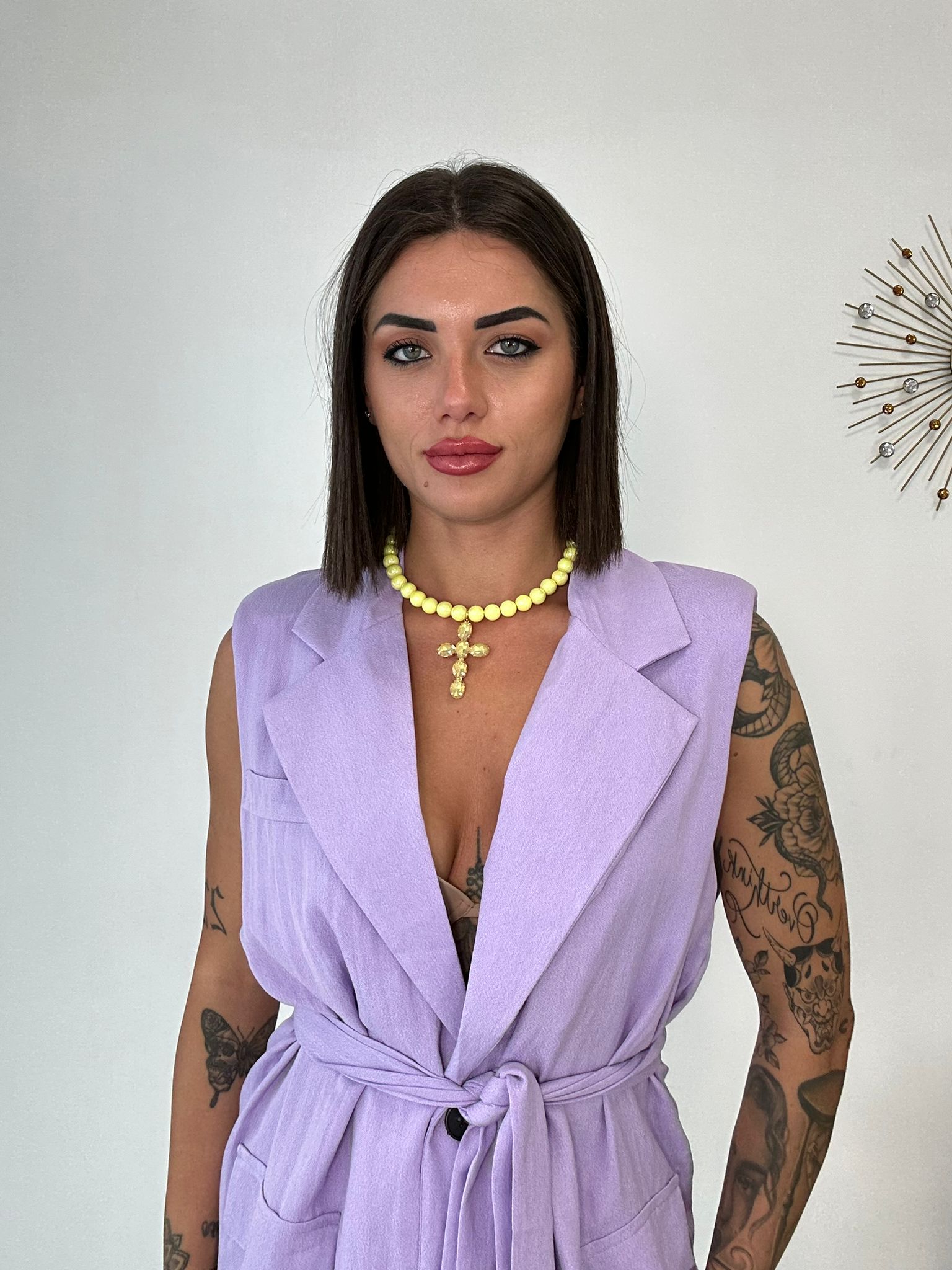 Coordinato Tropea (Blazer Smanicato + Bermuda) Lilla