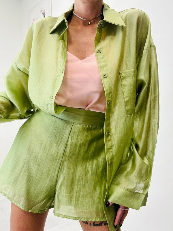Coordinato Eva - (Pantaloncino + Camicia) Verde - FR3068
