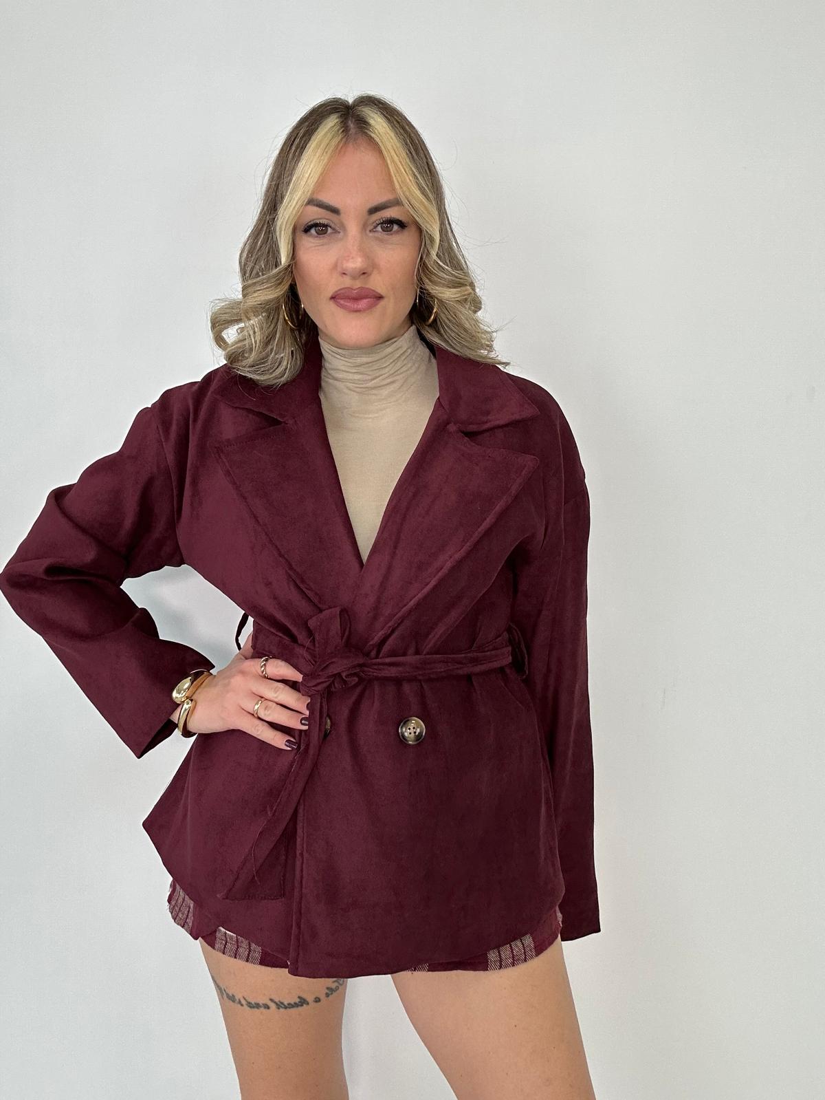 Giacca effetto velluto GI50756 - Bordeaux