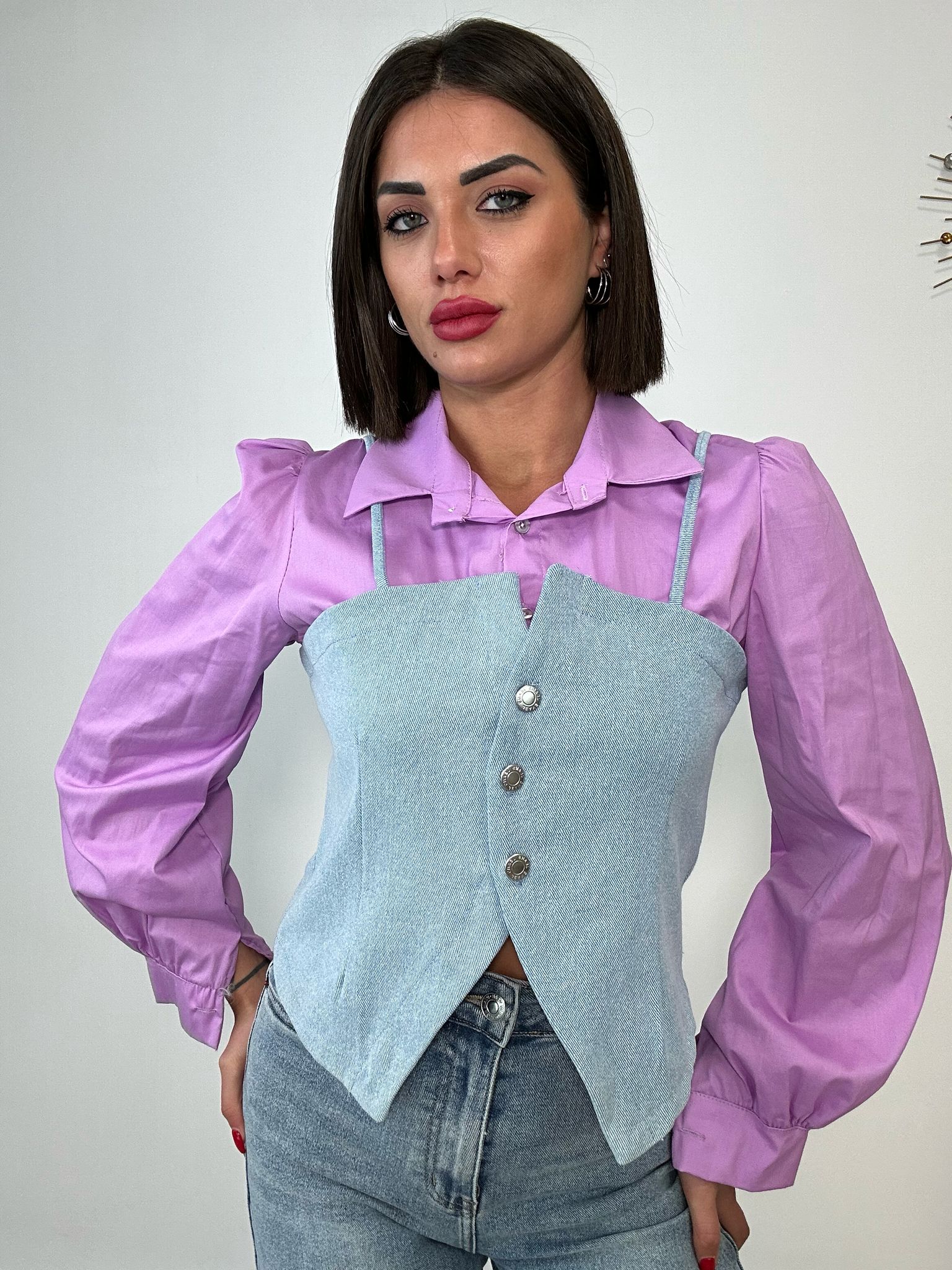 Camicetta Denim - Lilla