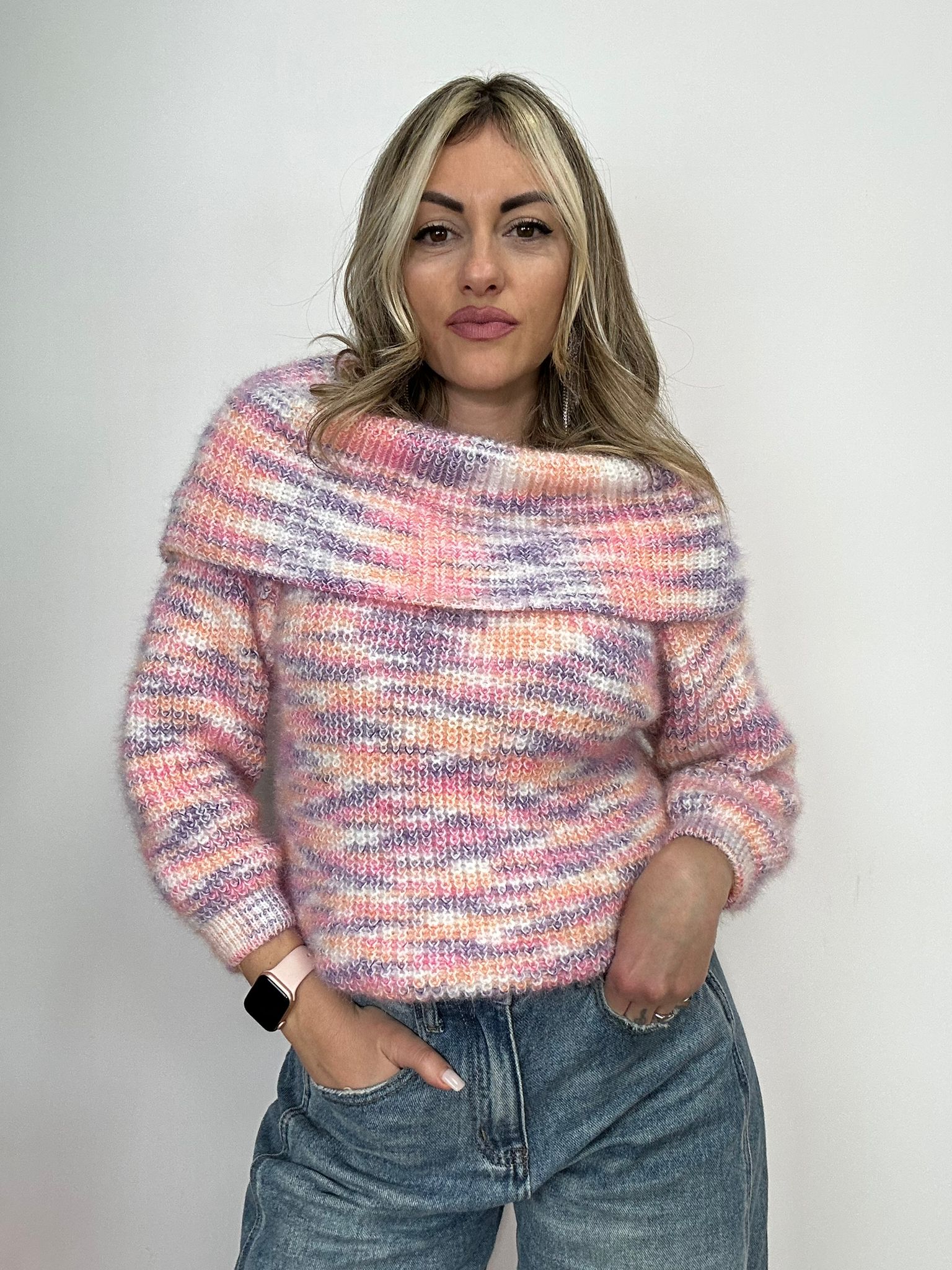 Maglione 1045 - Rosa e Viola