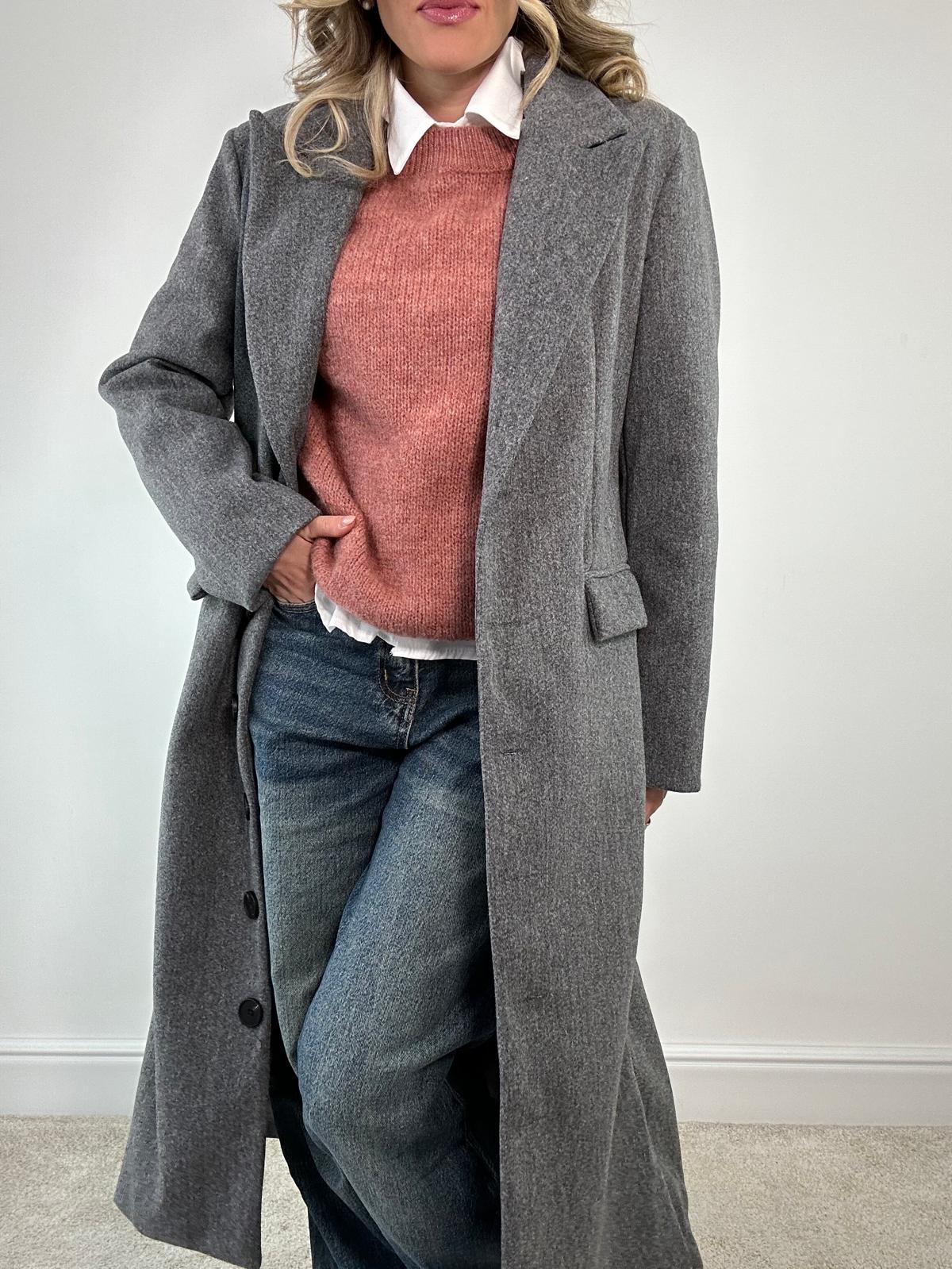 Cappotto lungo 88802 - Grigio