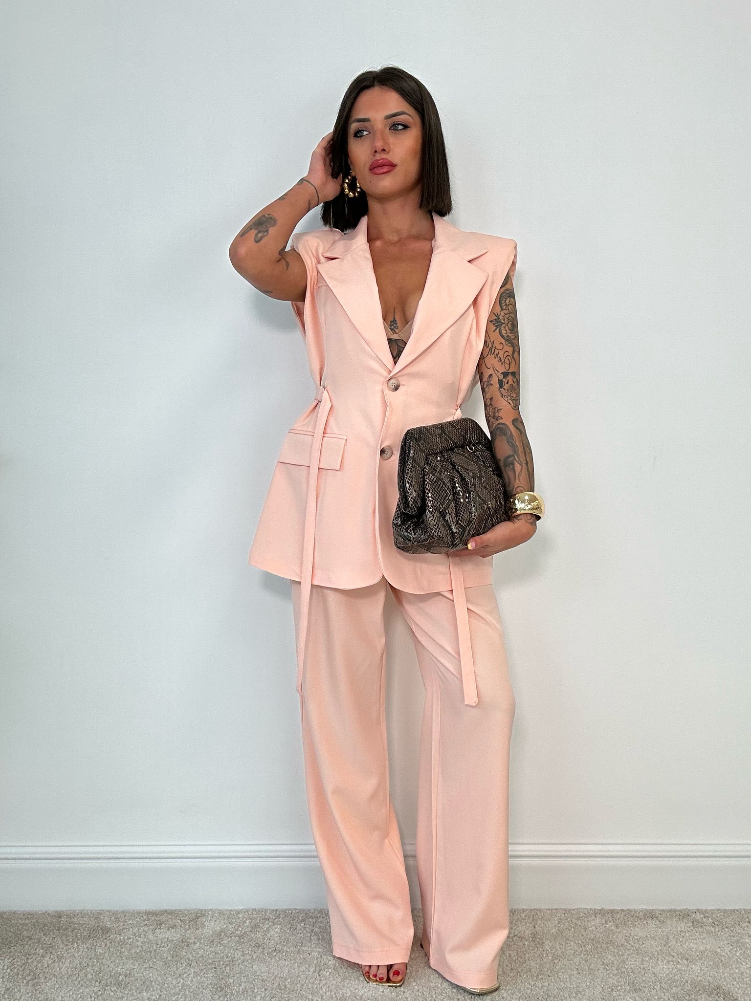 Tailleur Smanicato Madrid (Blazer + Pantalone) Pesca