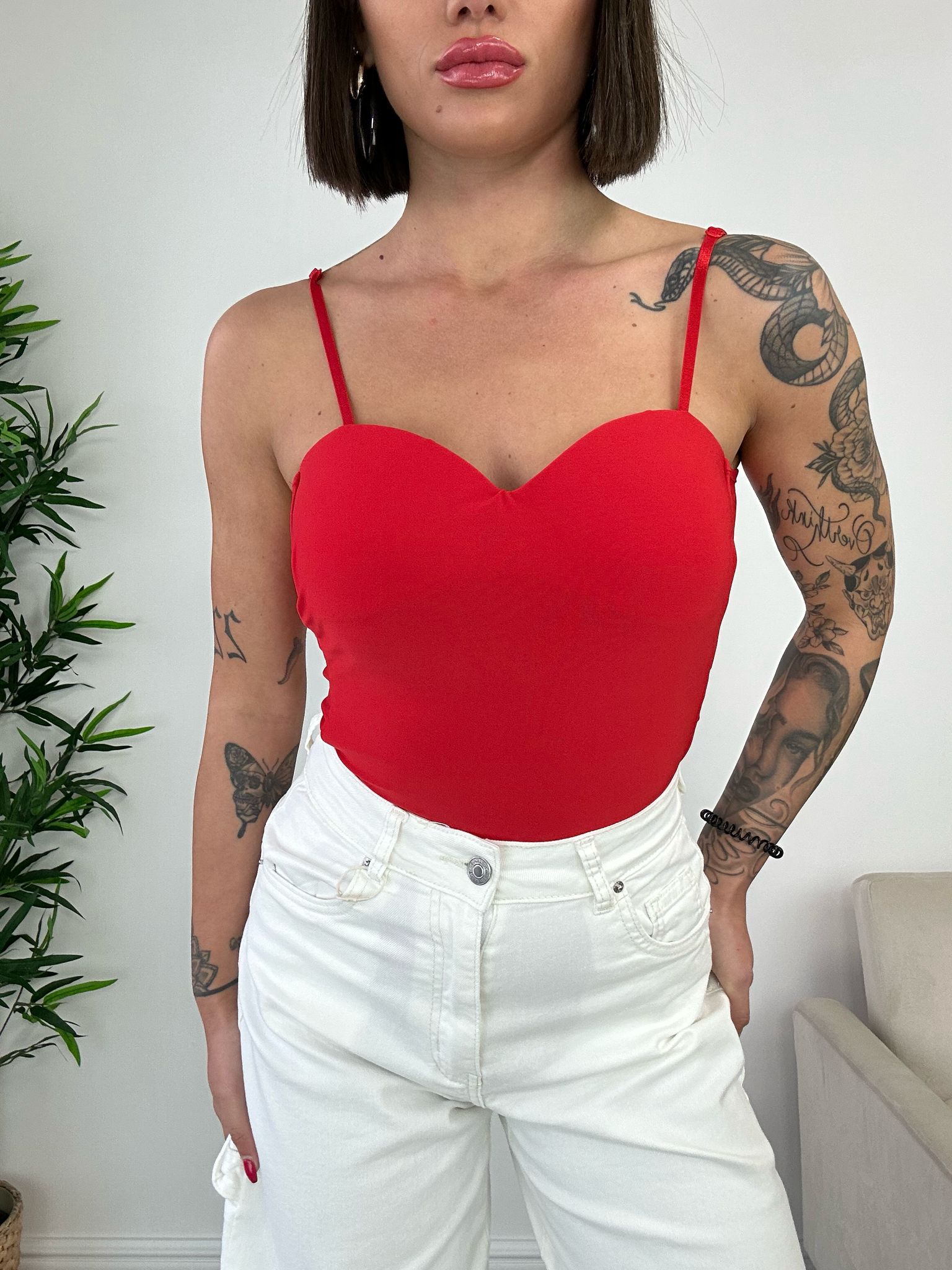Body Scollo a Cuore - Rosso