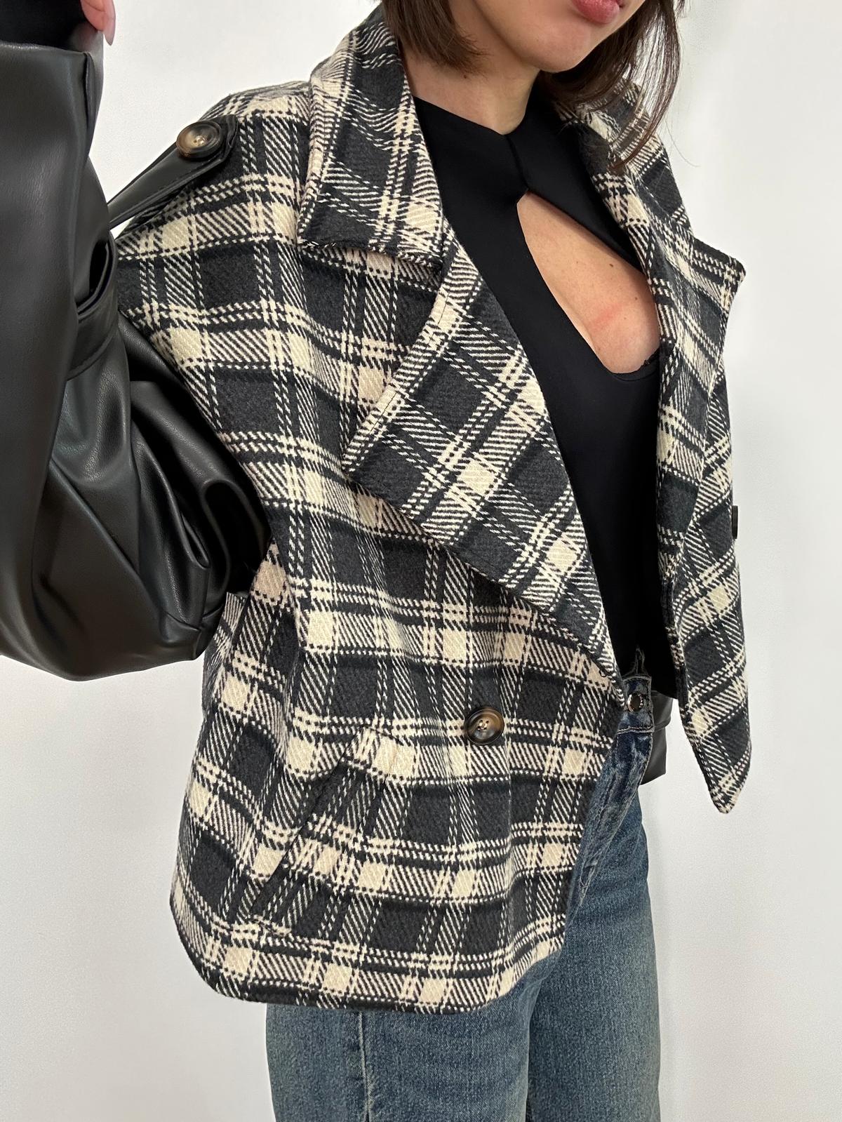 Giacca a Quadri 87517 - Nero