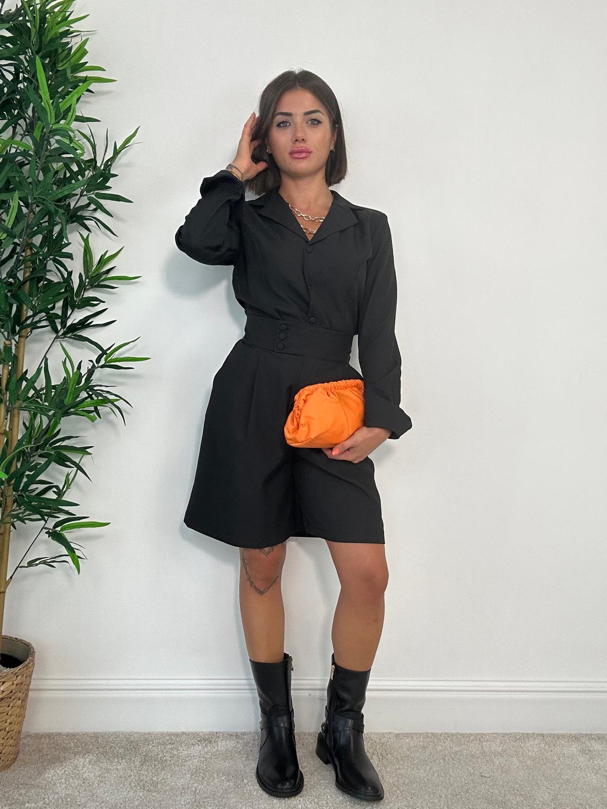 Coordinato (Camicia + Bermuda) Nero