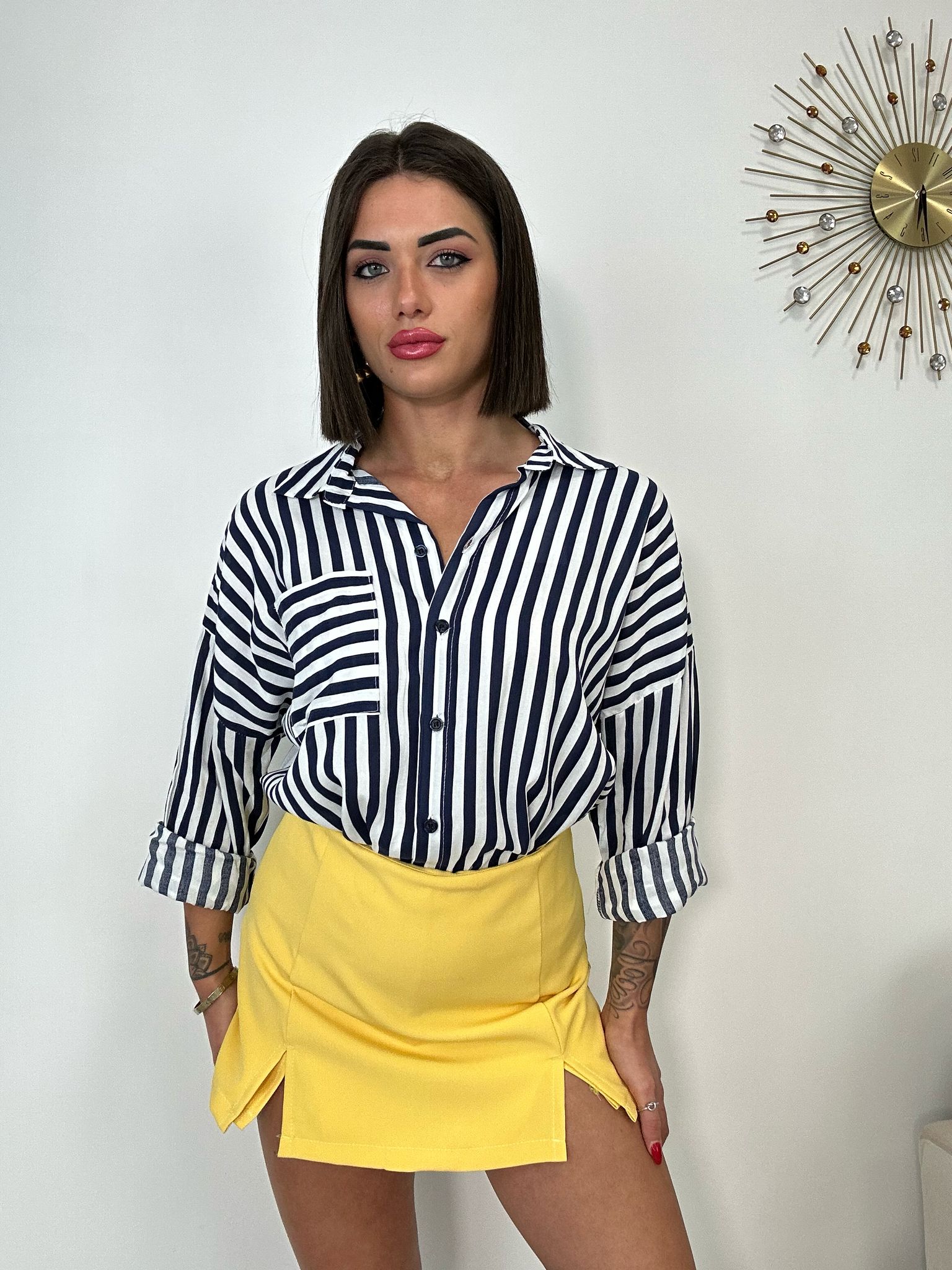 Camicia a righe - Blu