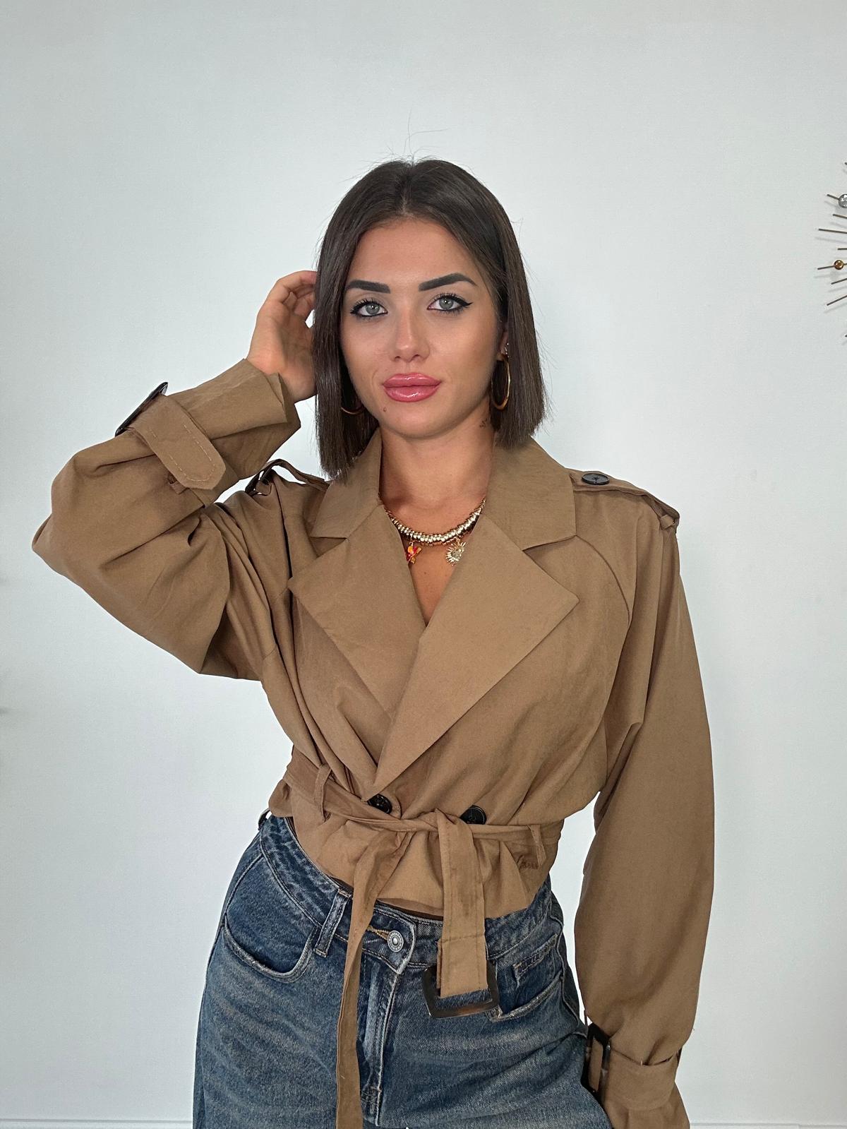 Giacca Crop M10517 - Camel