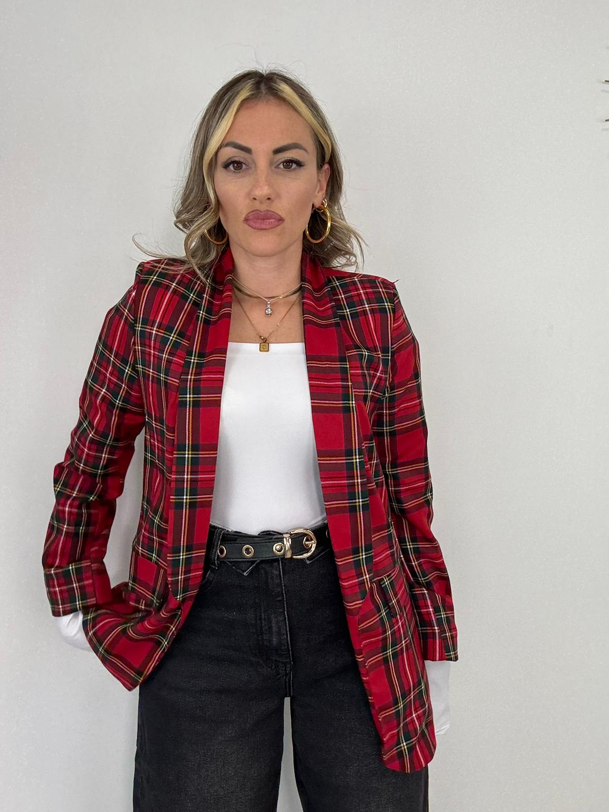 Blazer 30868 scozzese - Rosso