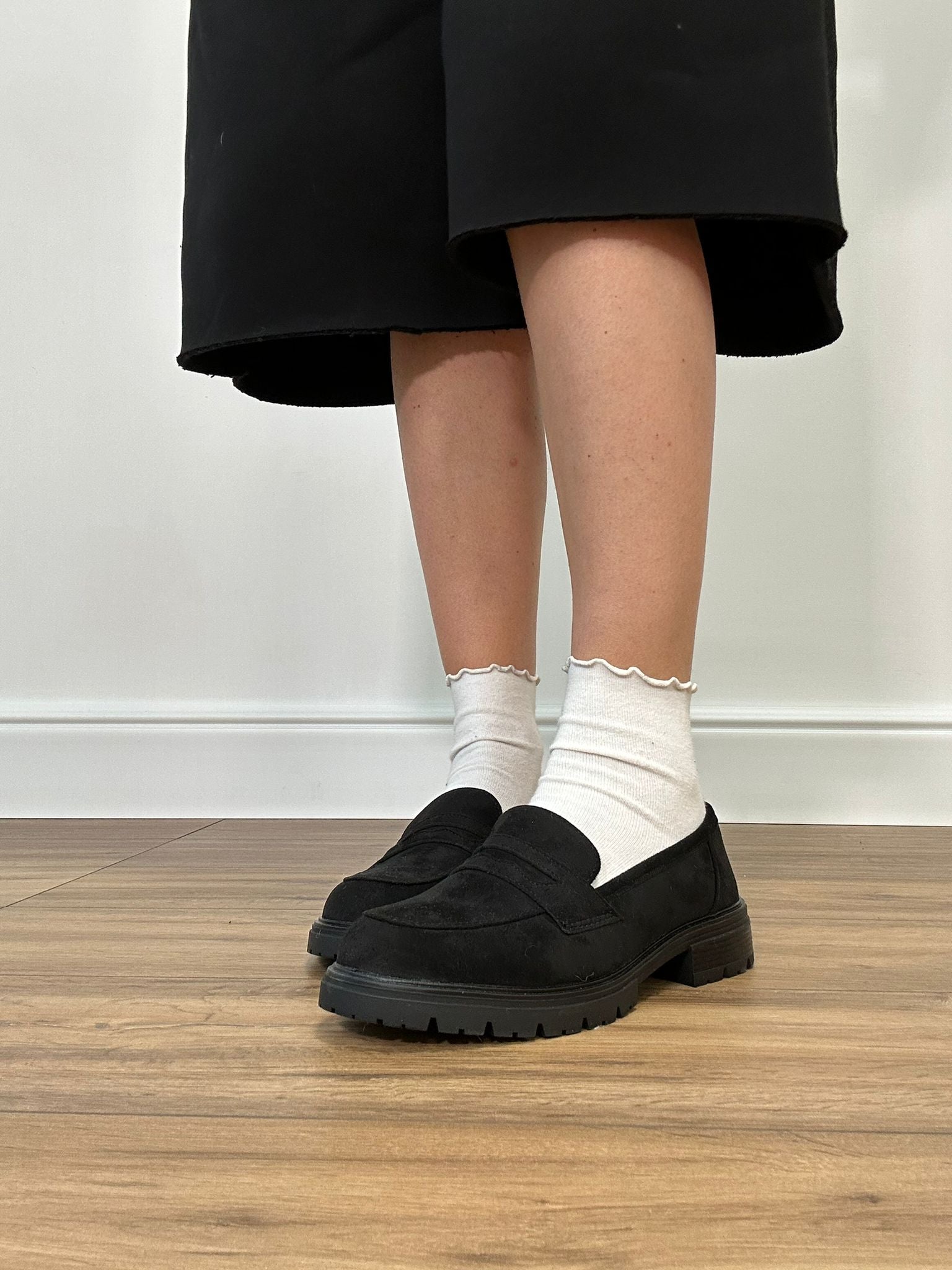 Mocassino effetto velluto YL208 - Nero