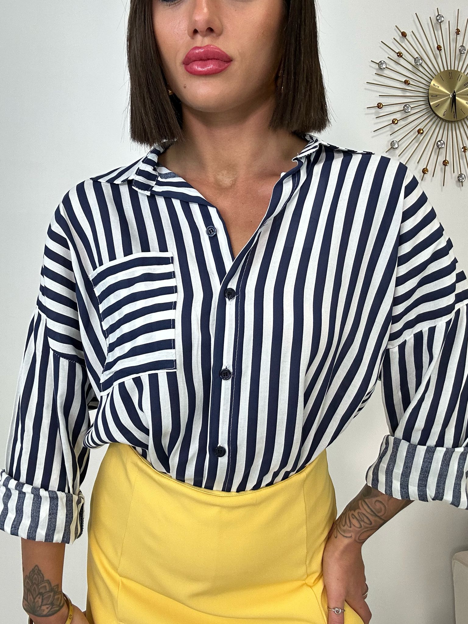 Camicia a righe - Blu
