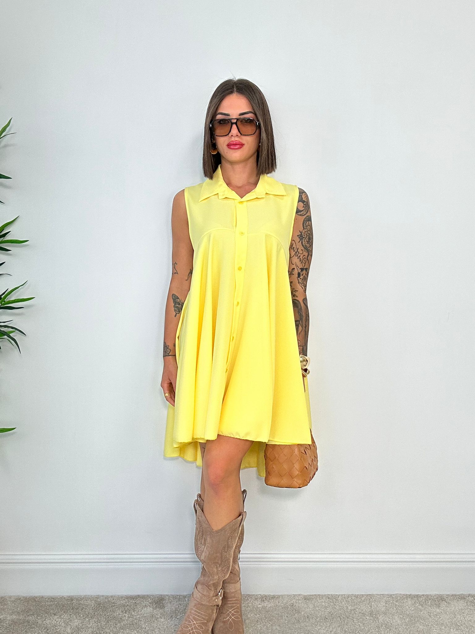 Abito Casual Smanicato - Giallo