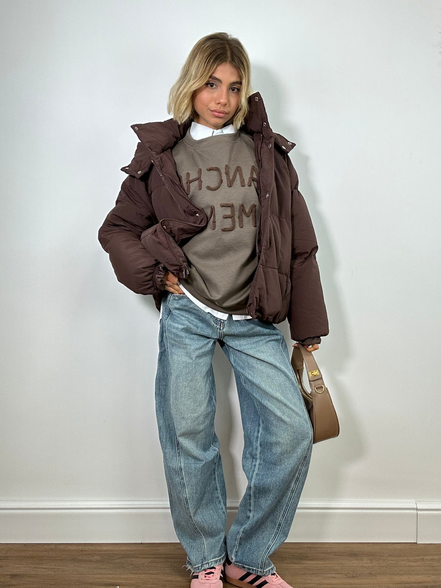 Felpa "Anche Meno" M6023 - Fango