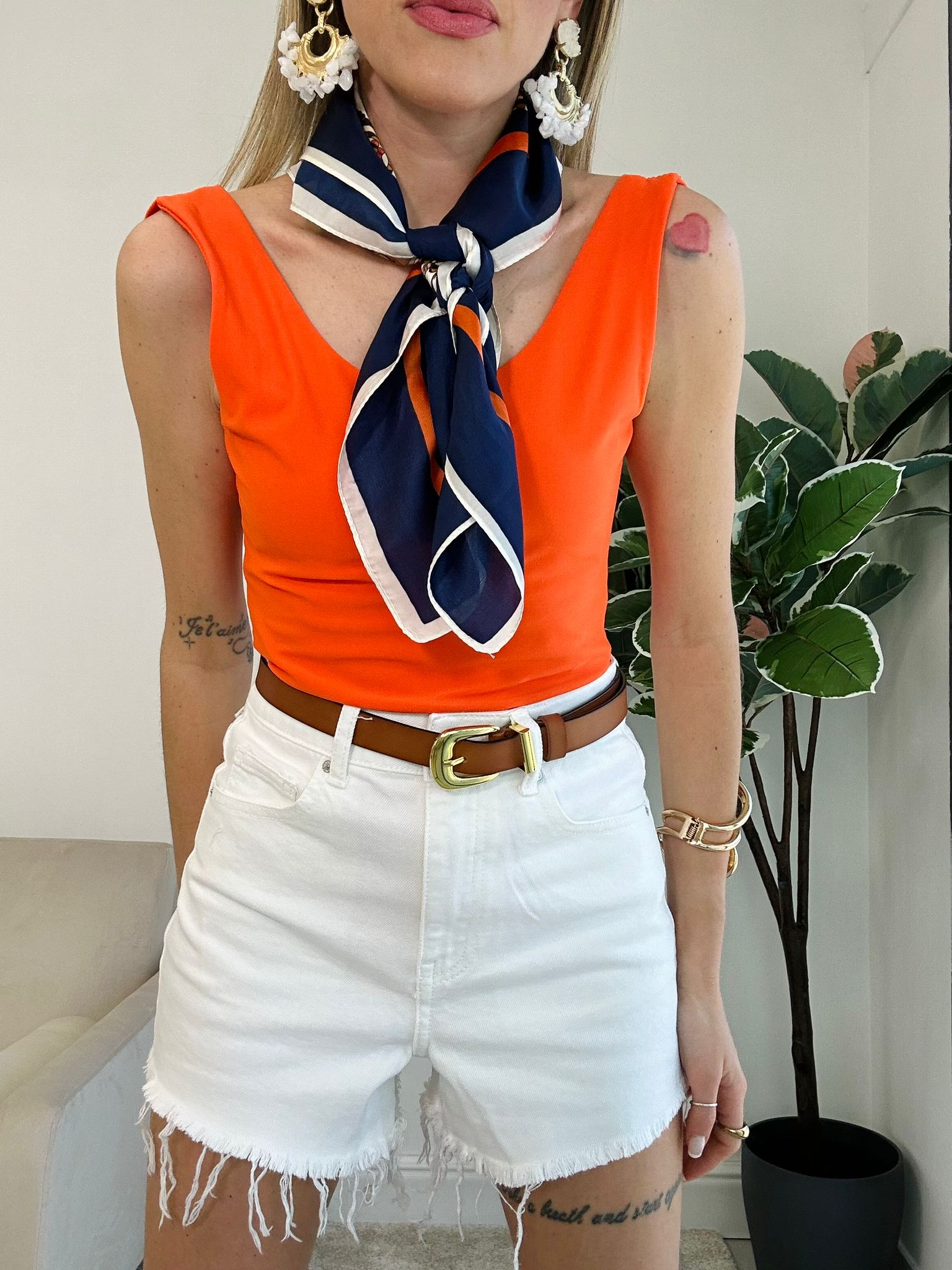 Weiße Jeansshorts