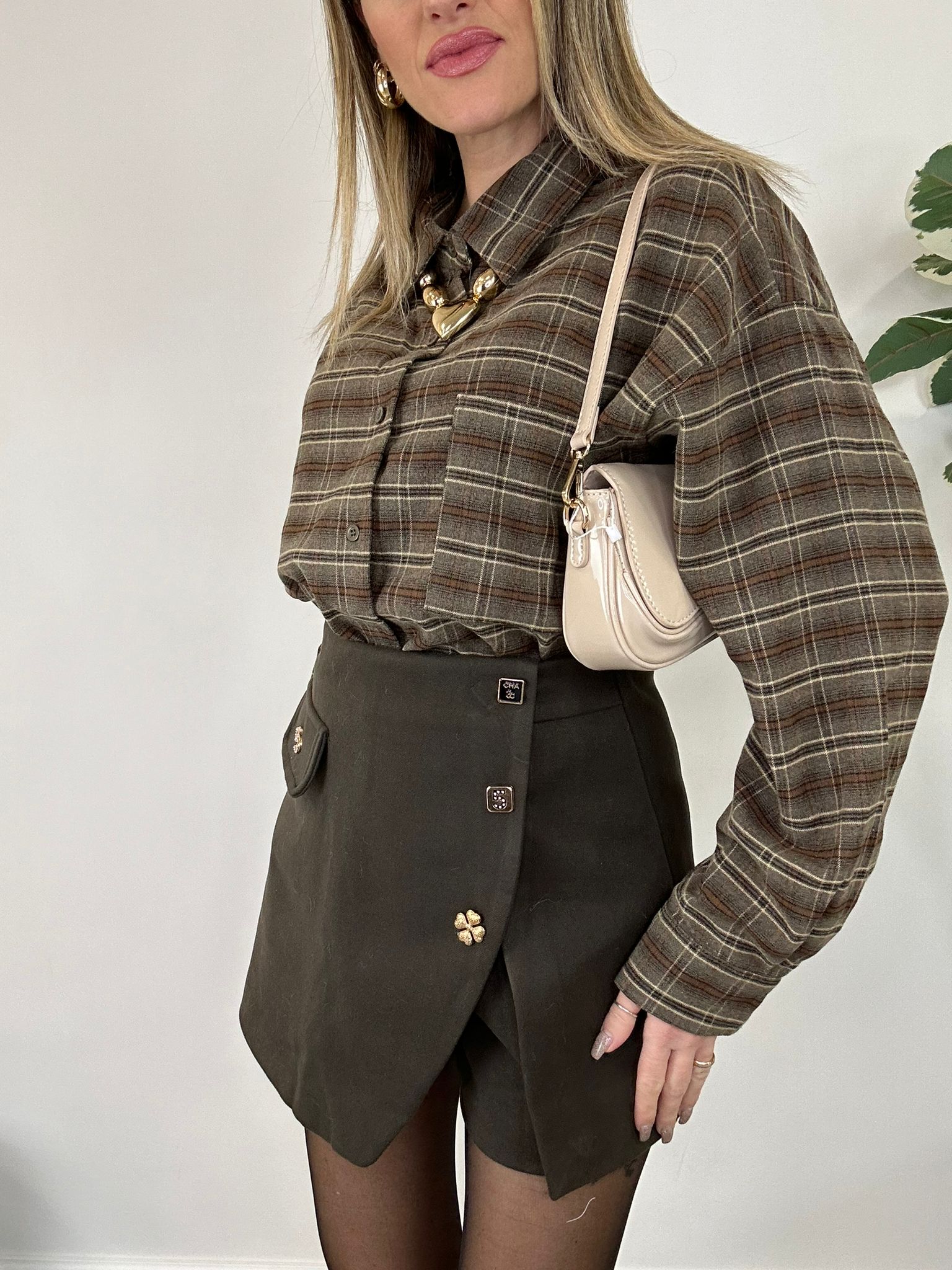 Chemise chaude en coton - Marron