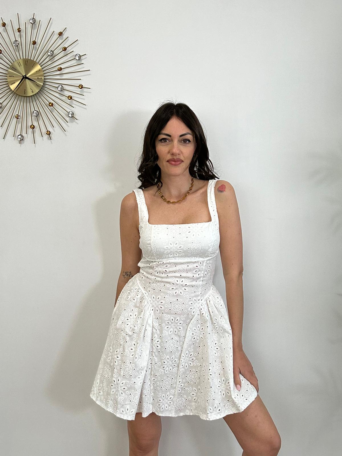 Abito in macramè 26784- Bianco
