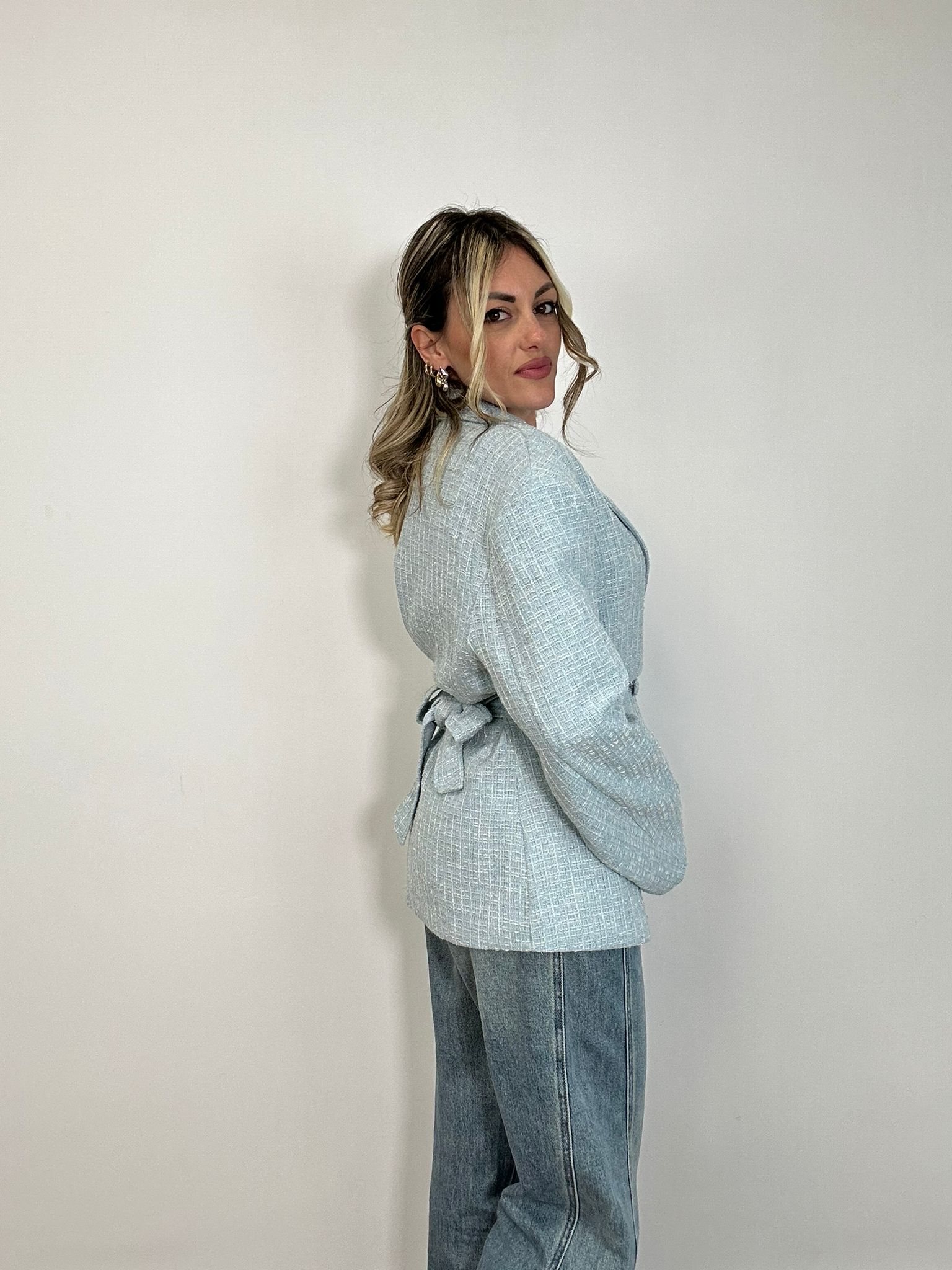 Giacca Tweed 26056 - Celeste