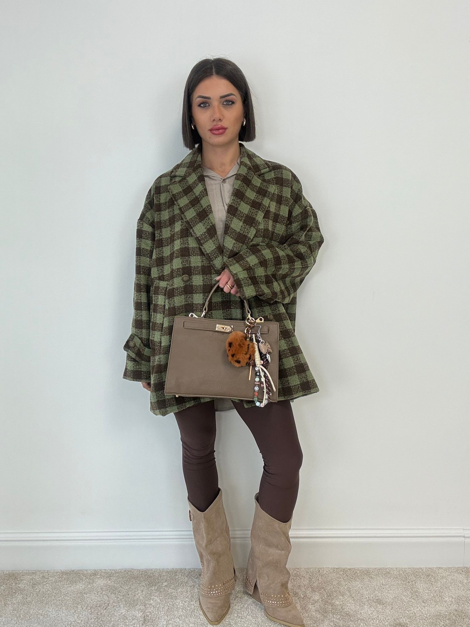 Manteau Leila - Vert et Marron