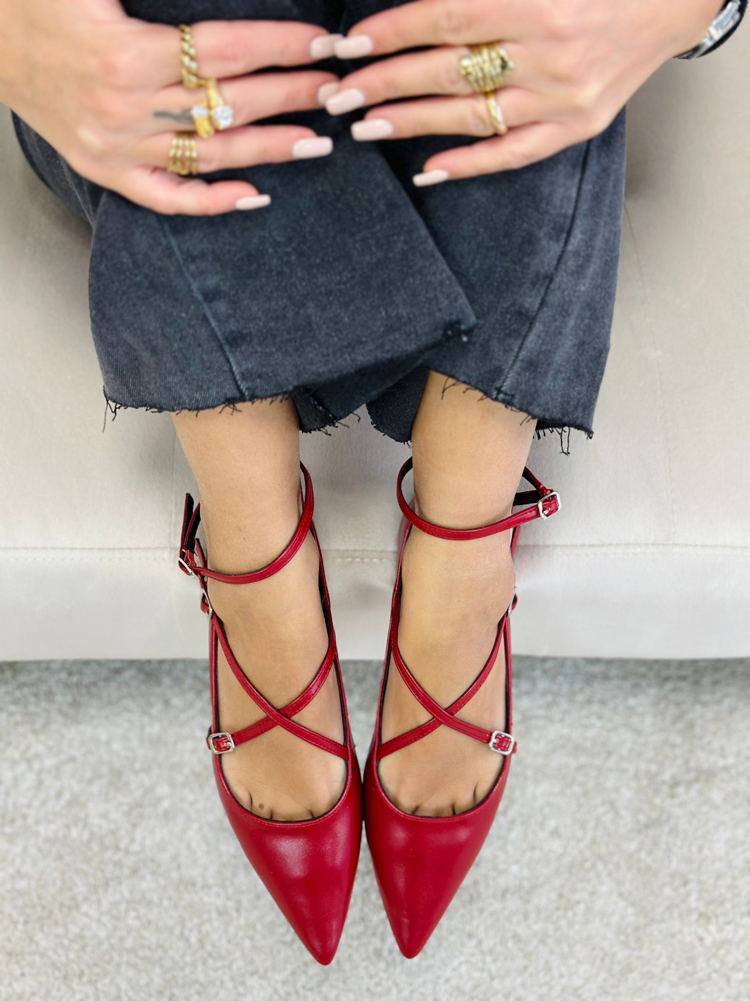 Scarpe a ballerina a punta - Bordeaux DISPONIBILE 39-40