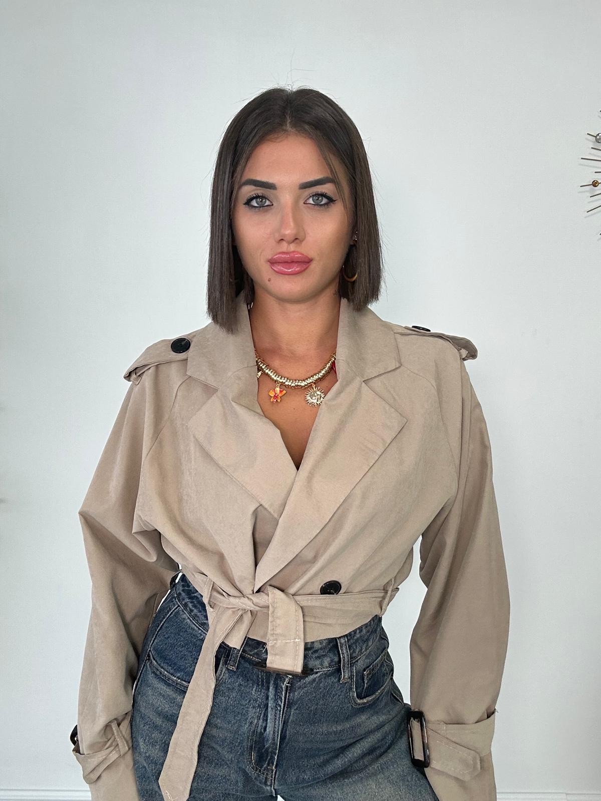 Giacca Crop M10517 - Fango