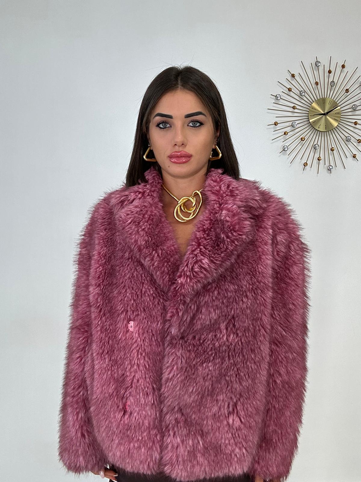 Cappotto in Ecopelliccia 5010 - Rosa