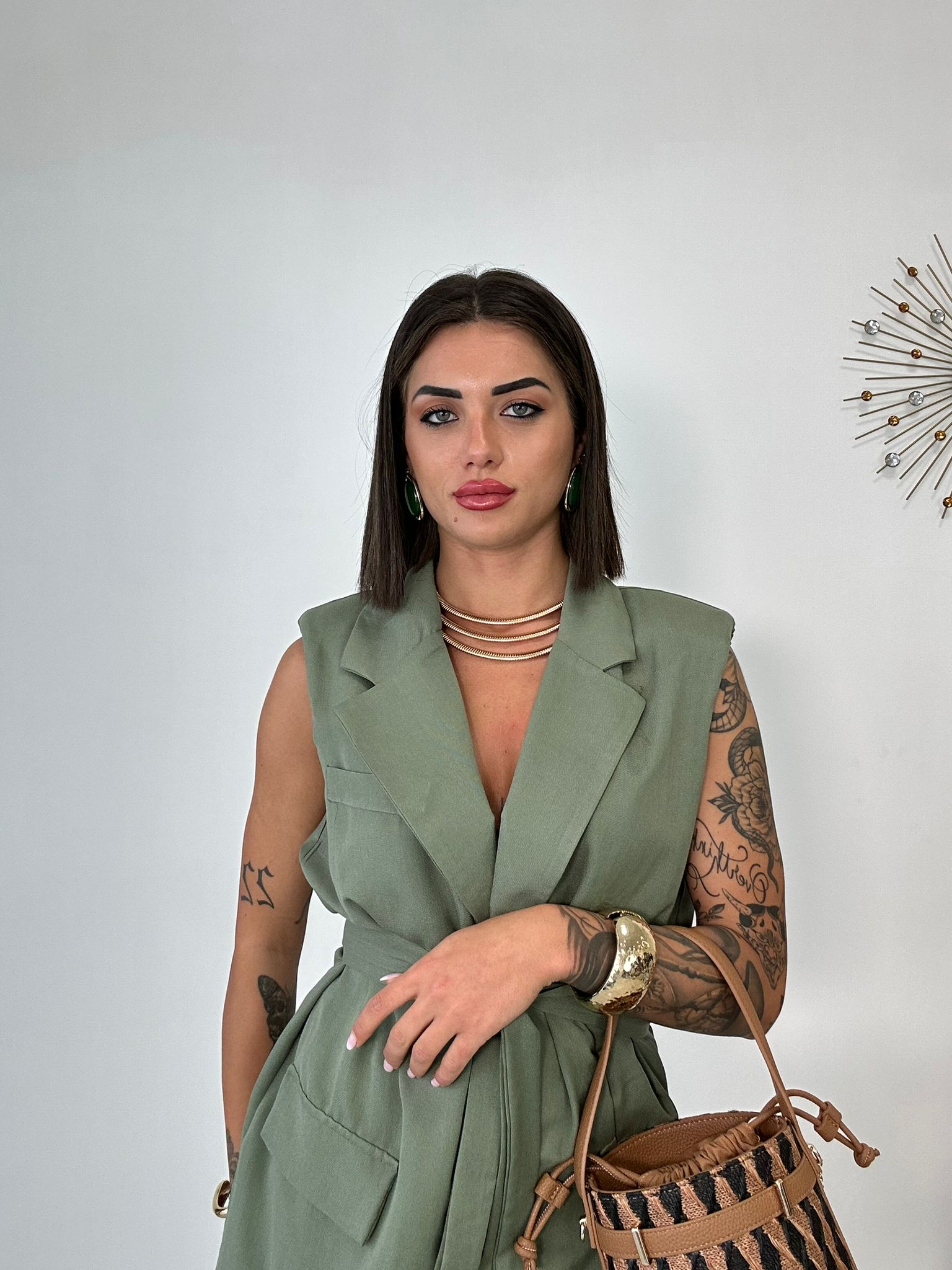Coordinato Tropea (Blazer Smanicato + Bermuda) Verde Militare