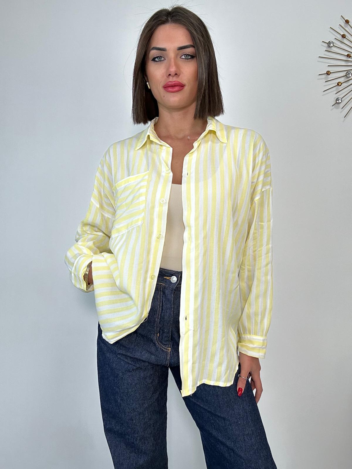 Camicia a righe - Giallo