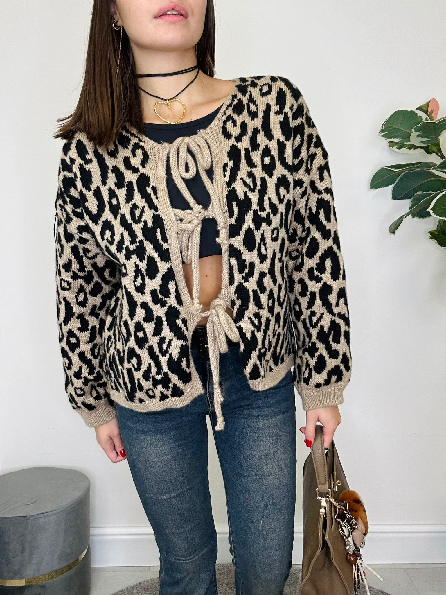 Cardigan Animalier - Boue