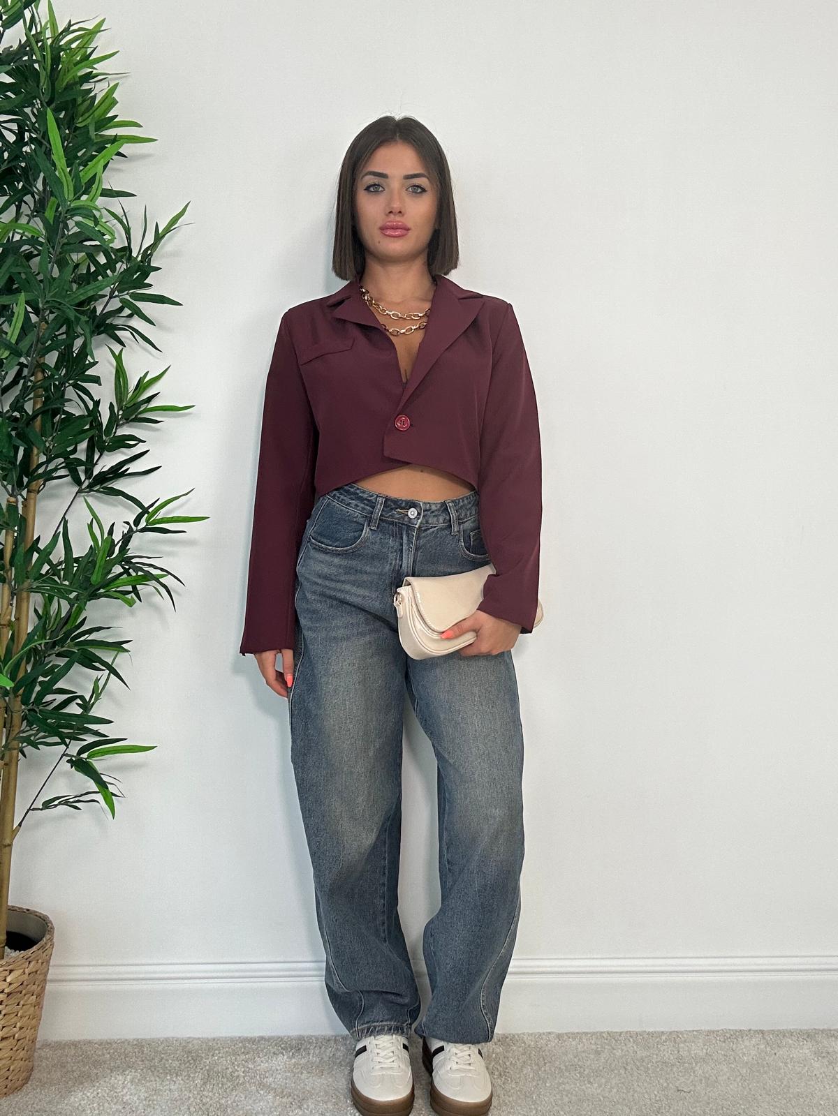 Blazer Crop - Bordeaux