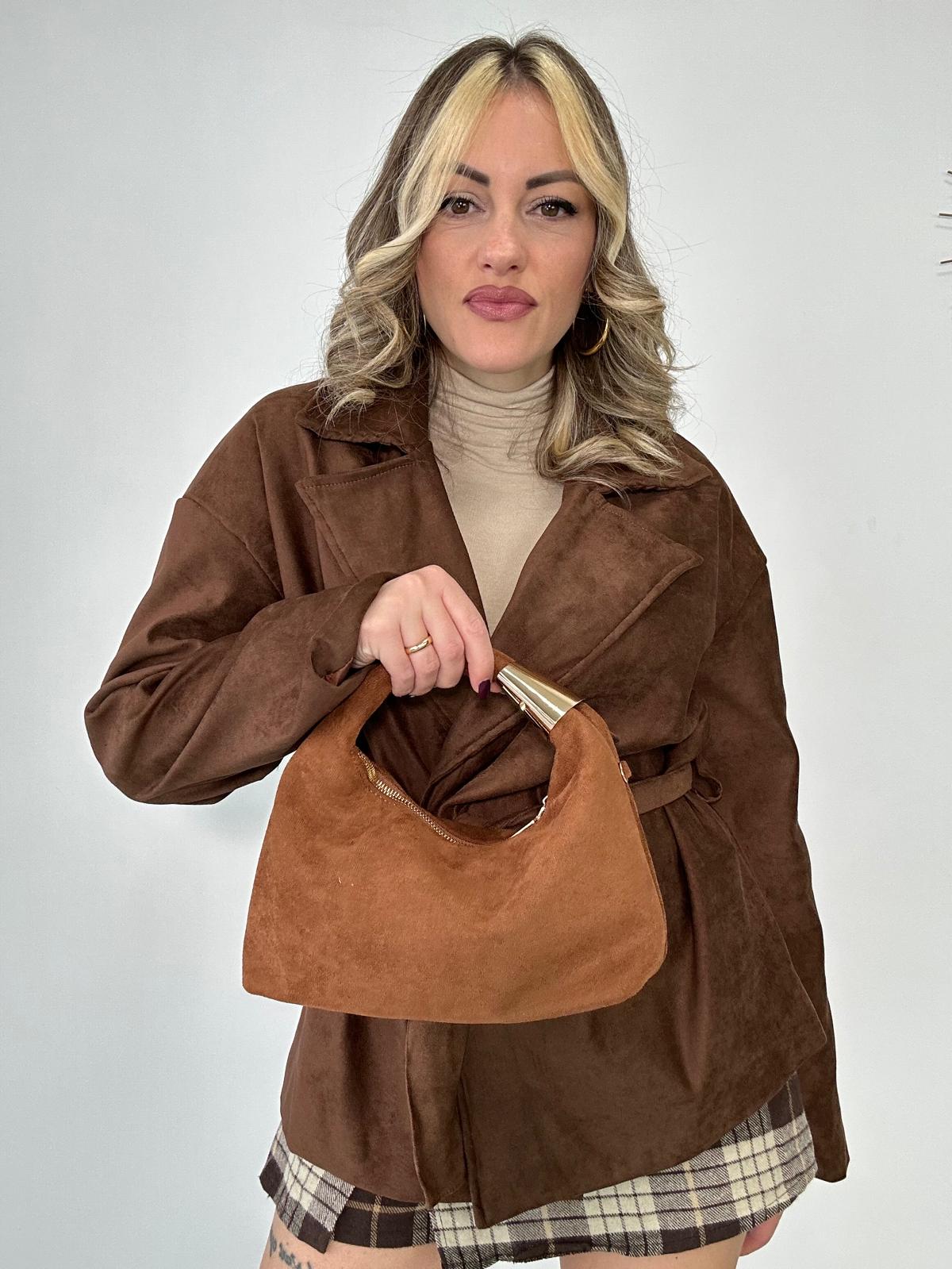 Borsa con dettaglio oro - Camel