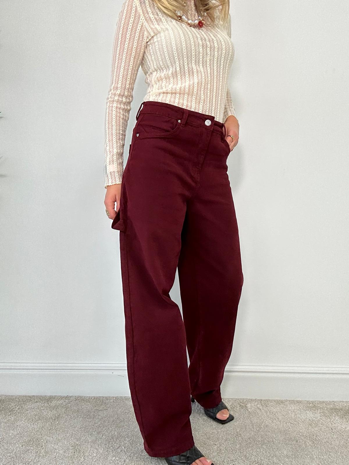Jeans Wide Balloon 8948-130 - Bordeaux