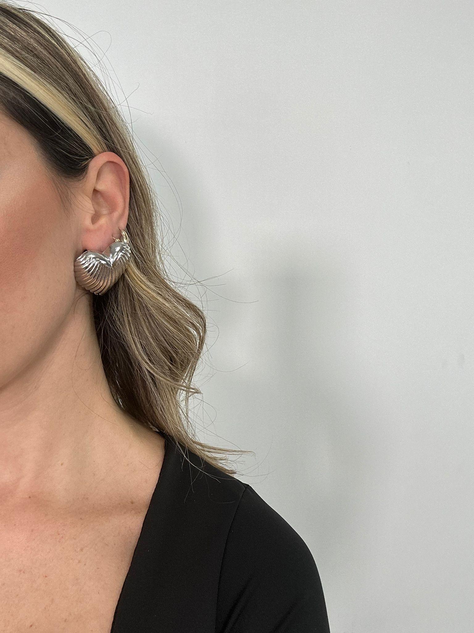 Orecchini a cuore stringati - Argento