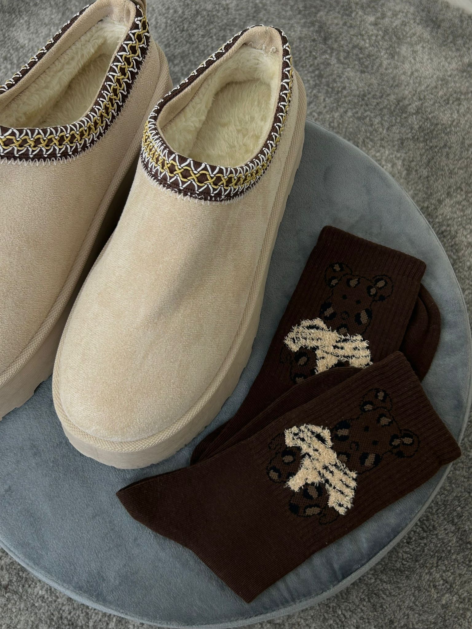 Chaussettes ours tacheté - Marron