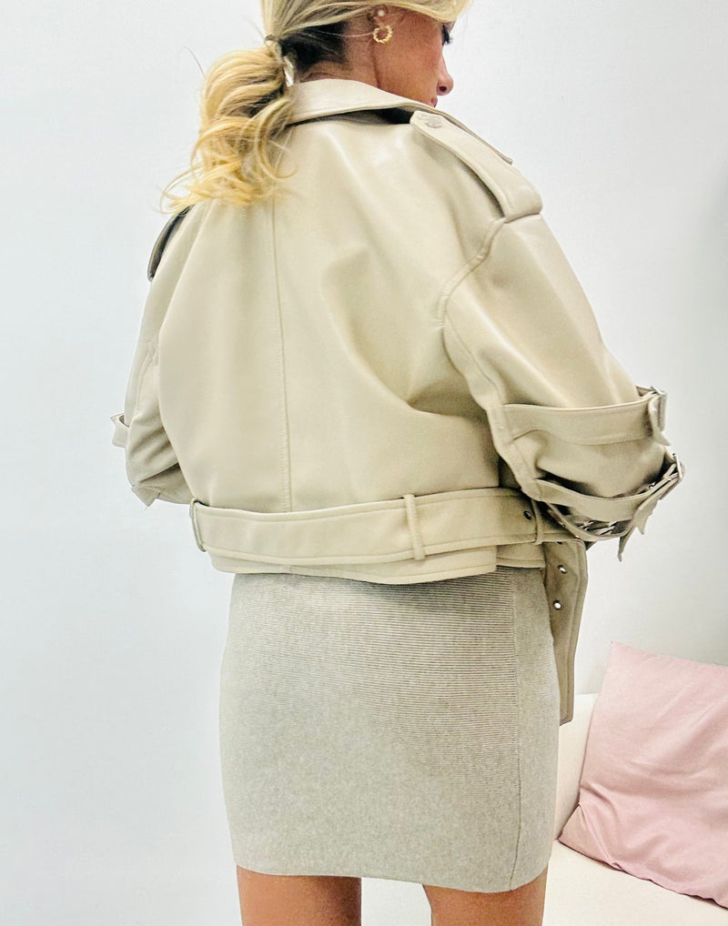 Kunstlederjacke – Creme – FR3556