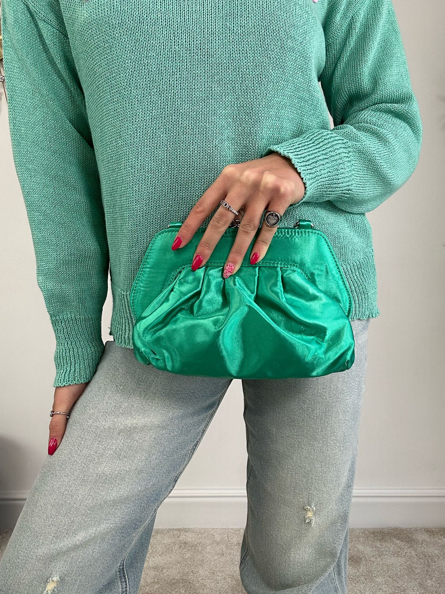 Borsa effetto raso - Verde