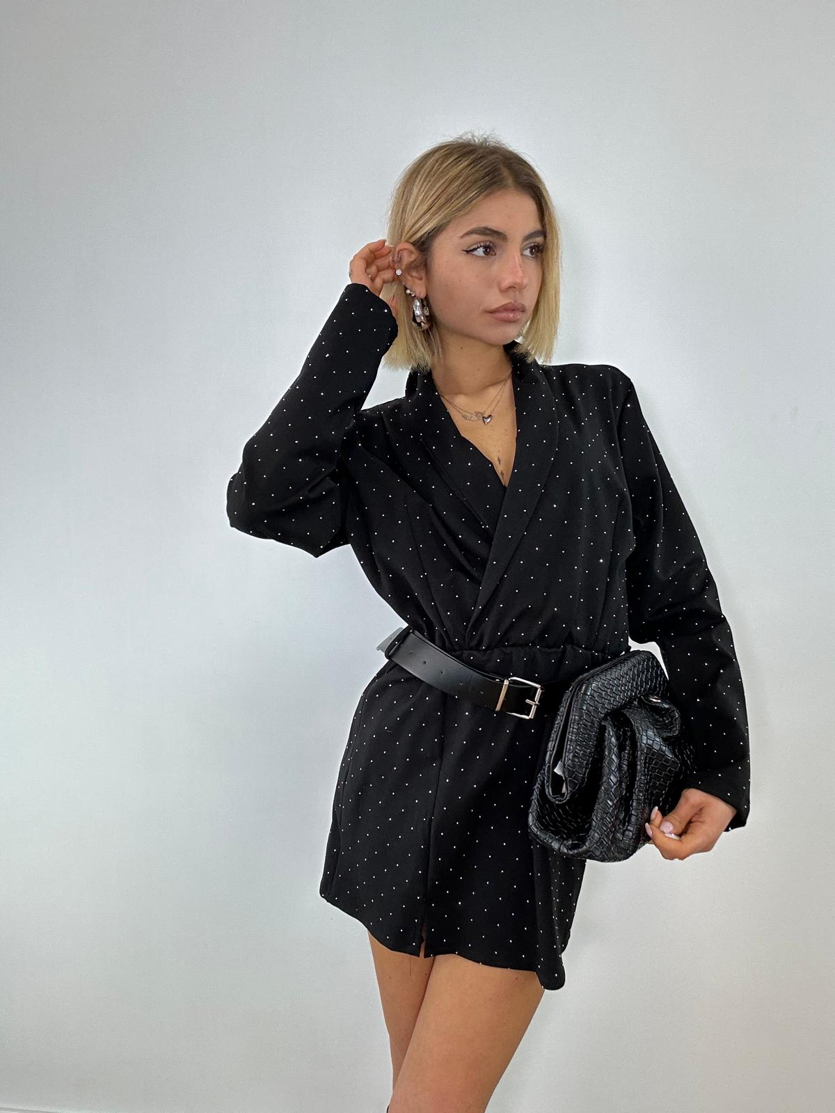 Abito Brillantinato M13084 - Nero