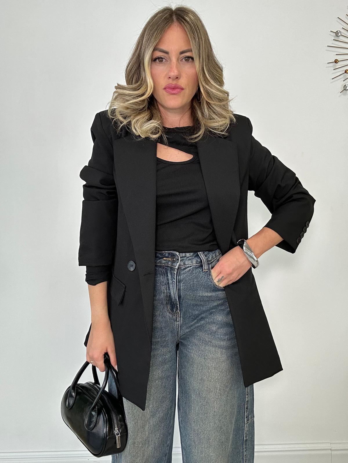 Blazer doppio bottone - Nero