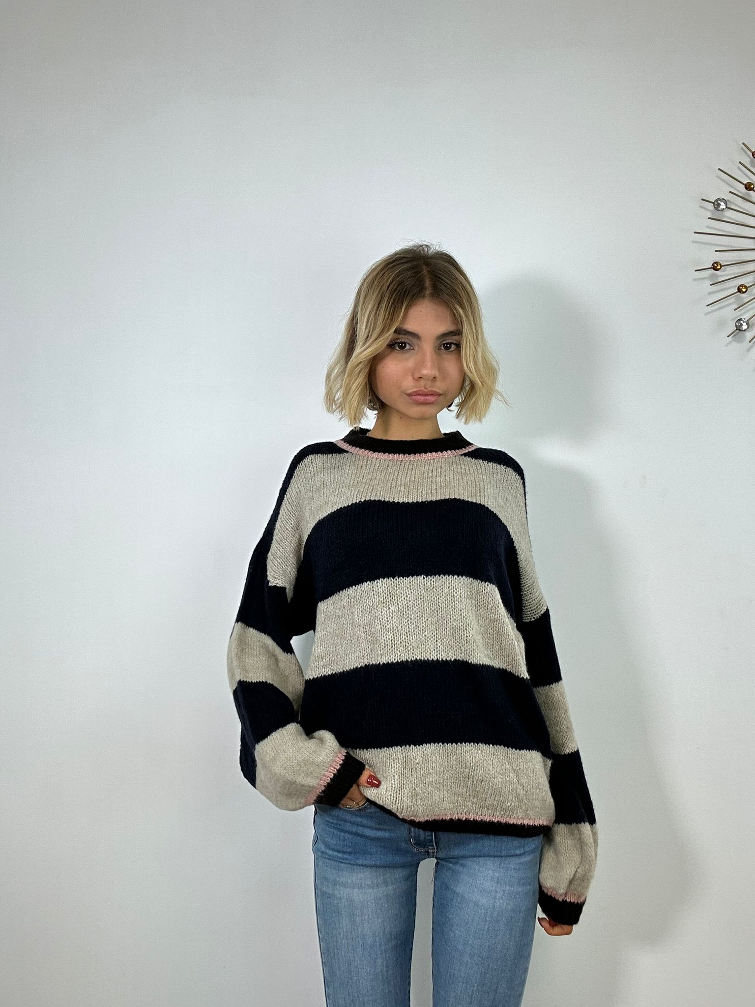 Maglione 3110 - Beige e Nero